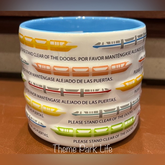 Disney Parks Monorail Please Stand Clear of the Doors Ceramic Coffee Mug NEW - Picture 2 of 4